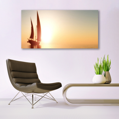 Slika na steklu Čoln sea sun landscape