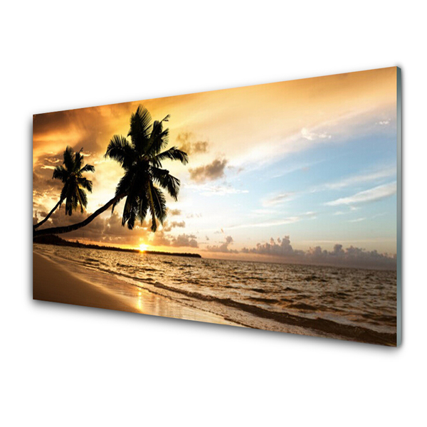 Slika na steklu Palm trees beach landscape