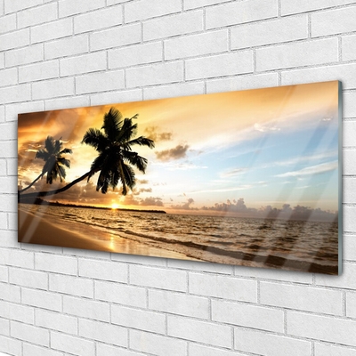 Slika na steklu Palm trees beach landscape