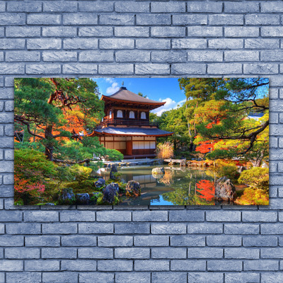 Slika na steklu Landscape vrt japonska