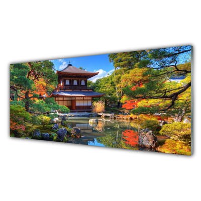 Slika na steklu Landscape vrt japonska