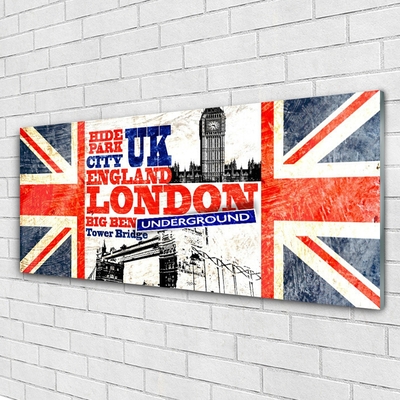 Slika na steklu London flag art