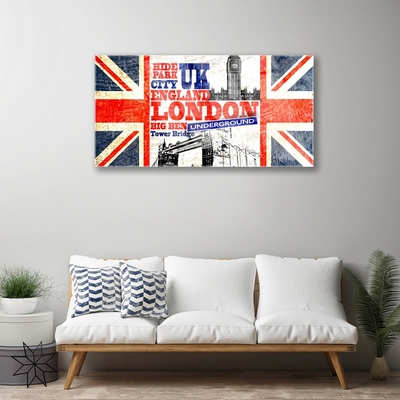 Slika na steklu London flag art
