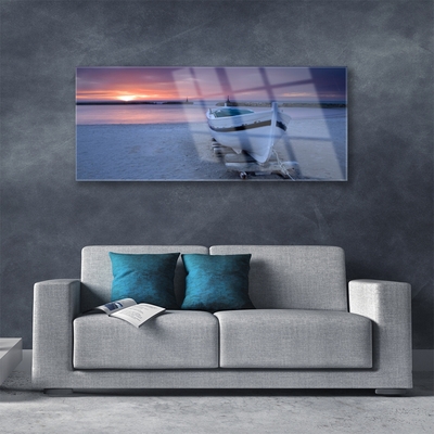 Slika na steklu Čoln beach sun landscape