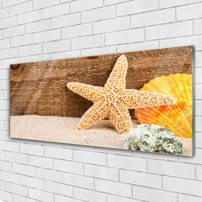 Slika na steklu Starfish sand art