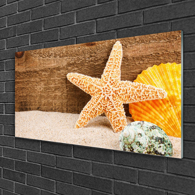 Slika na steklu Starfish sand art