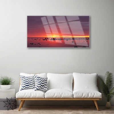 Slika na steklu Sea sun landscape