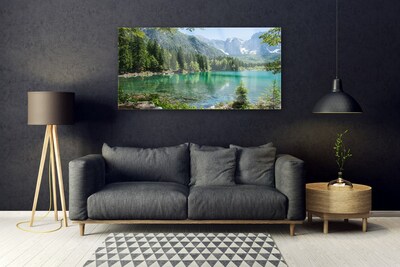Slika na steklu Narava mountains lake forest