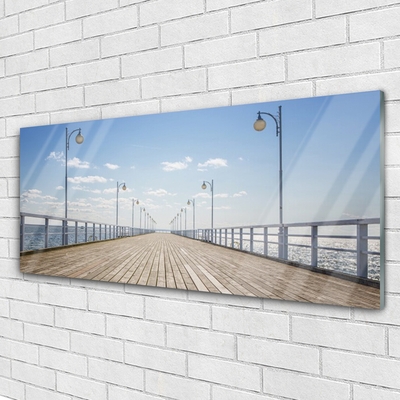 Slika na steklu Pier morje arhitektura