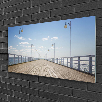Slika na steklu Pier morje arhitektura