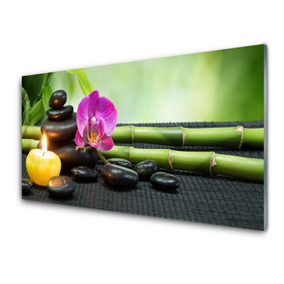 Slika na steklu Flower bamboo zen spa