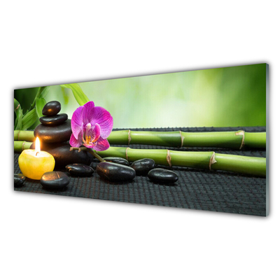 Slika na steklu Flower bamboo zen spa
