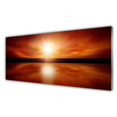 Slika na steklu Sun sky voda pokrajina