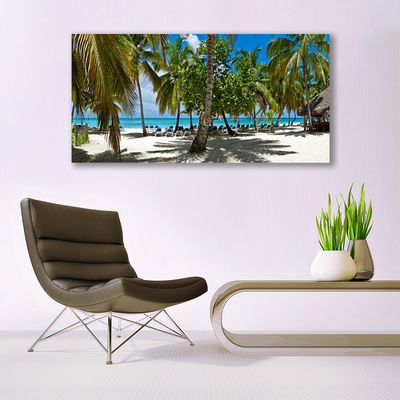 Slika na steklu Plaža palm trees landscape