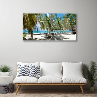 Slika na steklu Plaža palm trees landscape