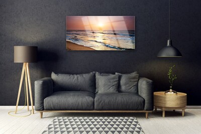 Slika na steklu Sea beach sun landscape