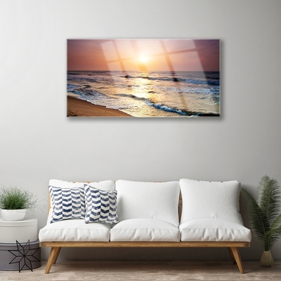 Slika na steklu Sea beach sun landscape