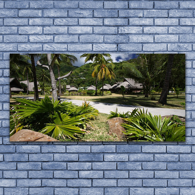 Slika na steklu Listi palm trees narava