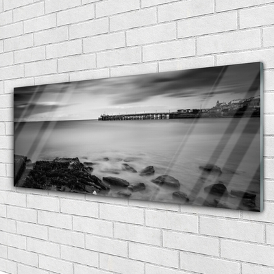 Slika na steklu Morje pier landscape