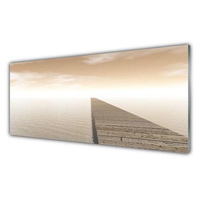 Slika na steklu Morje pier arhitektura