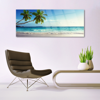 Slika na steklu Seaside palm beach landscape