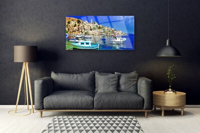 Slika na steklu Mesto čoln sea landscape