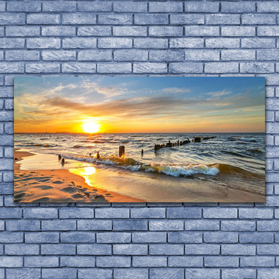 Slika na steklu Sea sunset beach