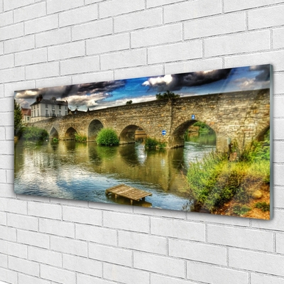 Slika na steklu Arhitektura river bridge