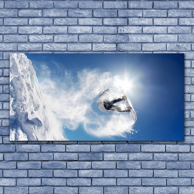 Slika na steklu Deskanje na snegu zimska snow sports