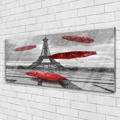 Slika na steklu Eifflov stolp v parizu umbrella