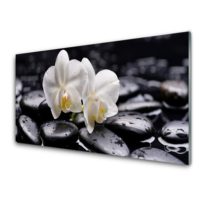 Slika na steklu Zen bela orchid spa