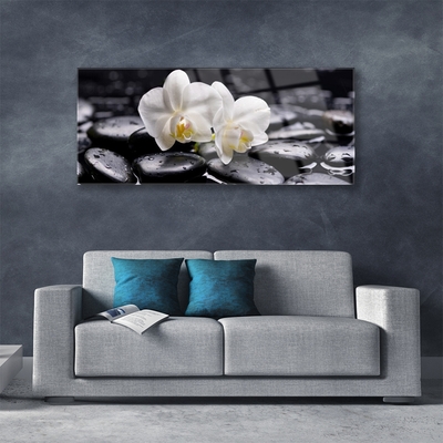 Slika na steklu Zen bela orchid spa