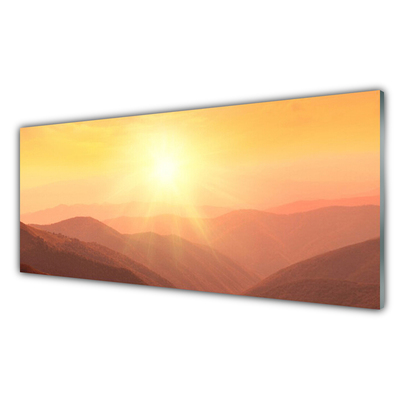 Slika na steklu Sun mountain landscape