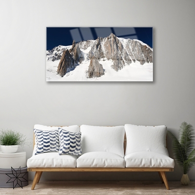 Slika na steklu Snowy mountain peaks