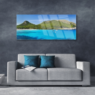 Slika na steklu Sea mountain landscape