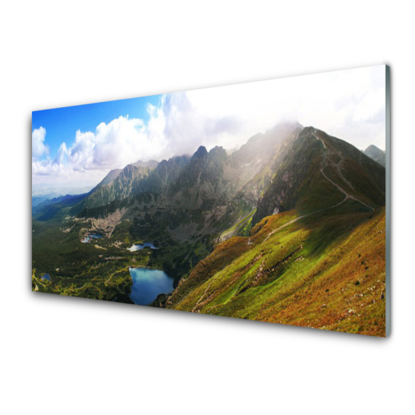 Slika na steklu Mountain travnik landscape