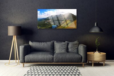 Slika na steklu Mountain travnik landscape