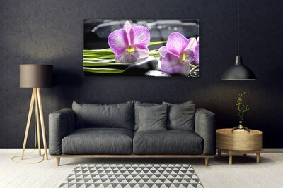 Slika na steklu Orchid zen spa stones