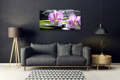 Slika na steklu Orchid zen spa stones