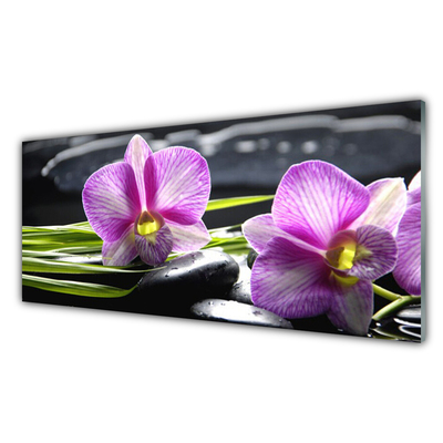 Slika na steklu Orchid zen spa stones