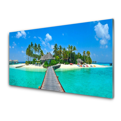 Slika na steklu Tropical palm beach