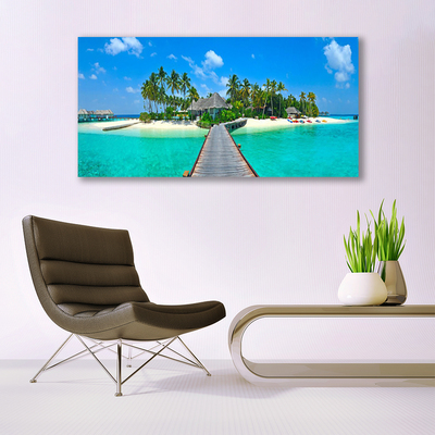 Slika na steklu Tropical palm beach