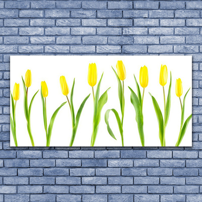 Slika na steklu Tulipani rumenimi cvetovi