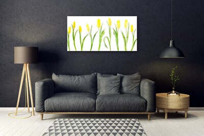 Slika na steklu Tulipani rumenimi cvetovi