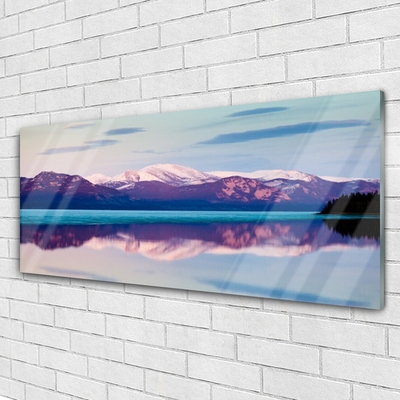 Slika na steklu Mountain lake landscape