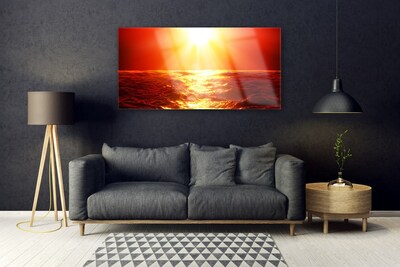 Slika na steklu Sunset sea wave