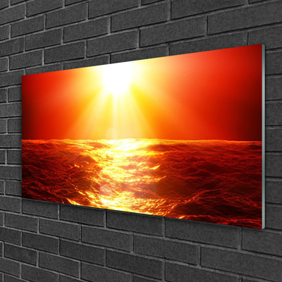 Slika na steklu Sunset sea wave