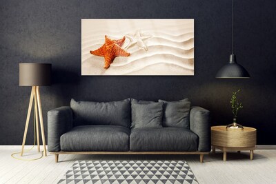 Slika na steklu Morske zvezde na peščeni plaži