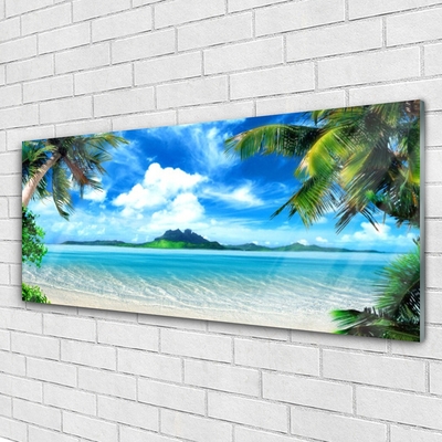 Slika na steklu Tropical palma sea island