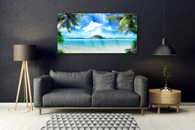 Slika na steklu Tropical palma sea island